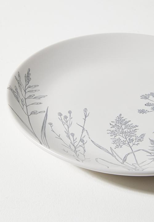 Excellent Houseware - Flora side plate set of 4 - Grey