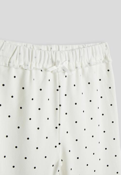 Pop Candy - Flared poka dot leggings - off white