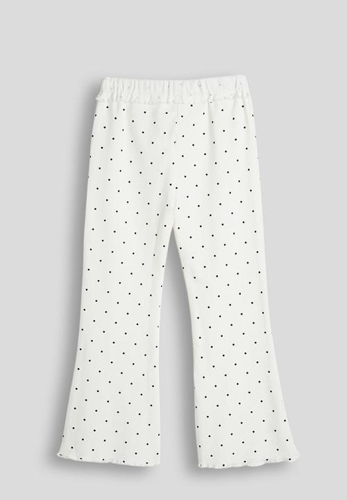 Pop Candy - Flared poka dot leggings - off white