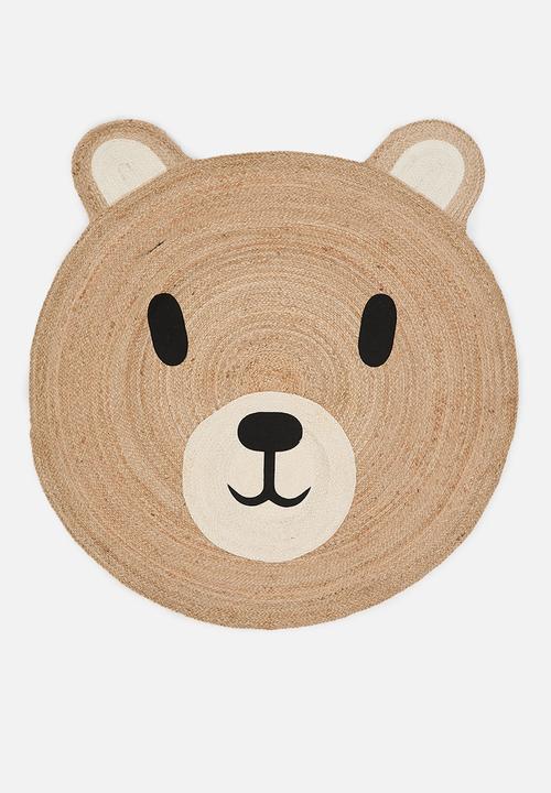 Round Jute Teddy Rug 120cm - neutral