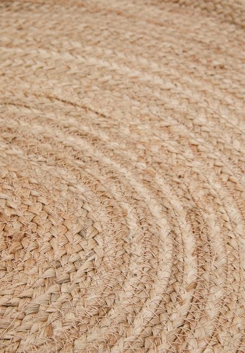 H&S - Round Jute Teddy Rug 120cm - neutral