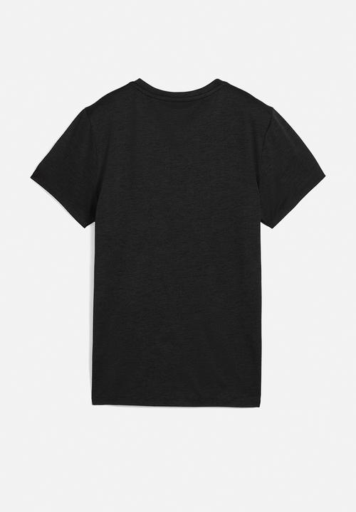 PUMA - Plus w tad essential heather logo tee - puma black heather