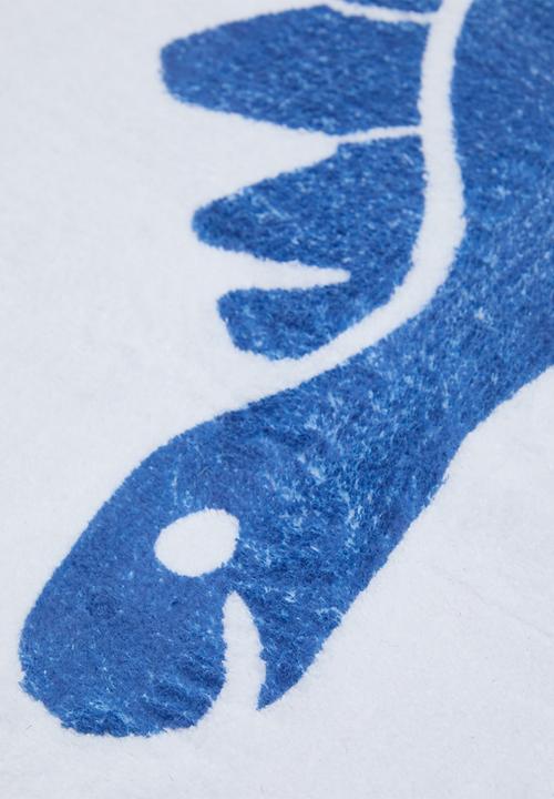 Pop Candy - Dino placement print mat - off white/blue