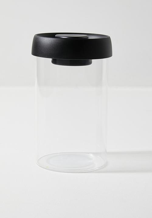 Boro glass storage jar - Black