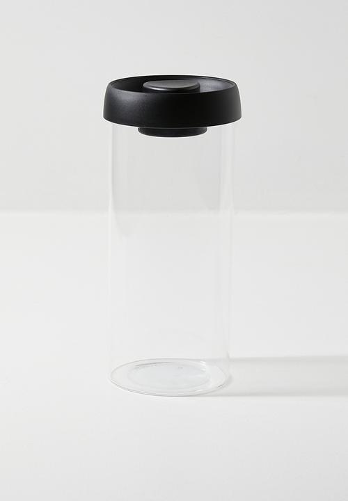 Boro glass storage jar - Black