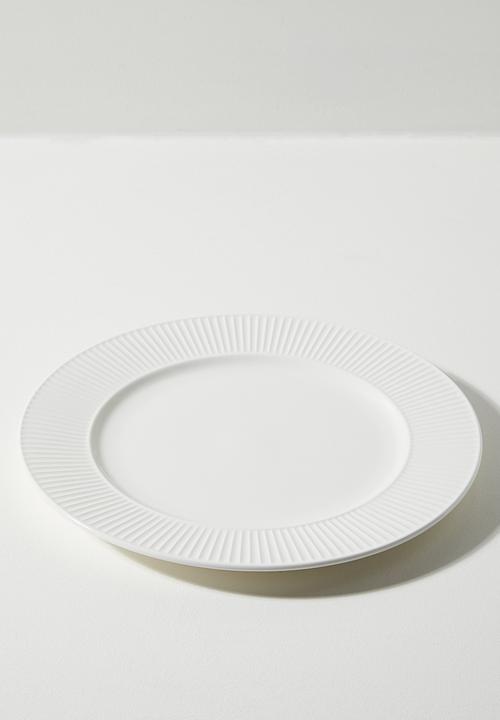 Excellent Houseware - Sia porcelain dinner plate set of 4 - White