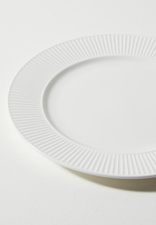 Excellent Houseware - Sia porcelain dinner plate set of 4 - White