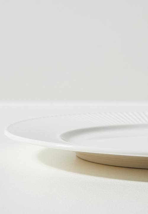 Excellent Houseware - Sia porcelain dinner plate set of 4 - White