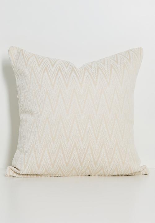 Chevron Cushion Cover - White & neutral