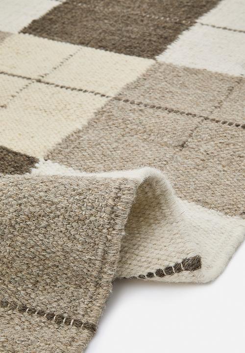 Sixth Floor - Milos Check Wool Blend Rug - Natural