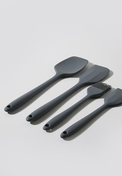 Excellent Houseware - Silicone kitchen utensil set of 4 - Grey