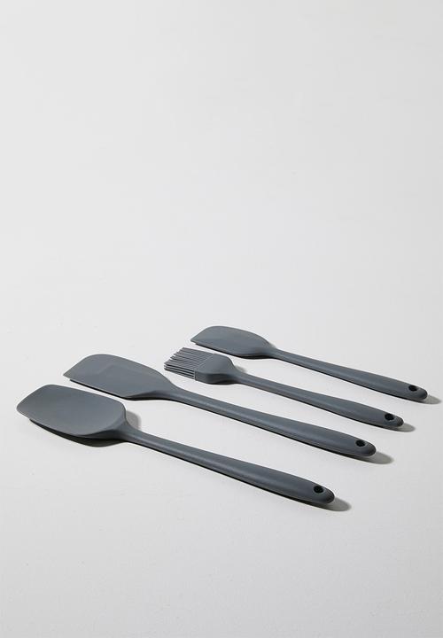 Excellent Houseware - Silicone kitchen utensil set of 4 - Grey
