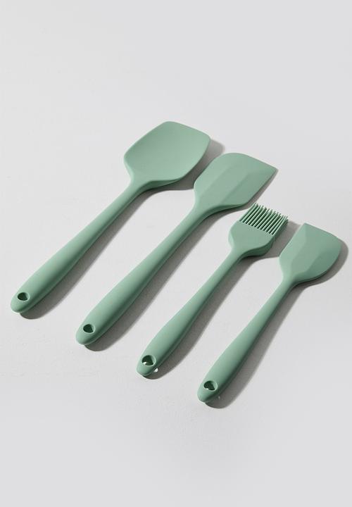 Excellent Houseware - Silicone kitchen utensil set of 4 - Sage