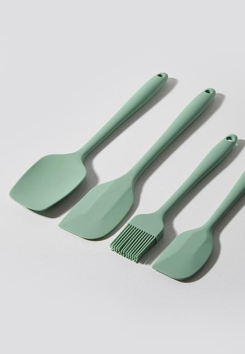 Excellent Houseware - Silicone kitchen utensil set of 4 - Sage