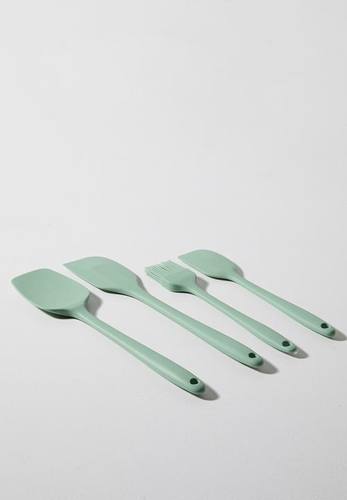 Excellent Houseware - Silicone kitchen utensil set of 4 - Sage