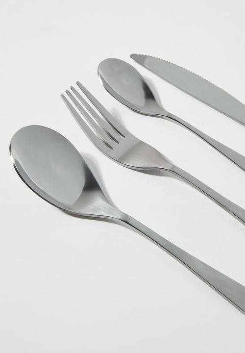 Excellent Houseware - Mirror stainless steel cutlery 16 piece set - silver