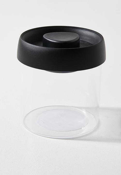 Boro glass storage jar - Black
