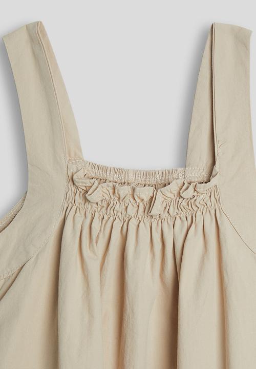 Pop Candy - Gathered square neckline dress - light khaki