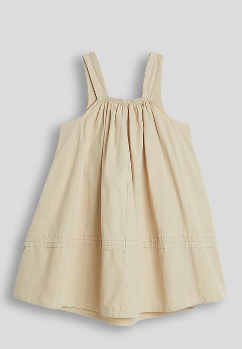 Pop Candy - Gathered square neckline dress - light khaki
