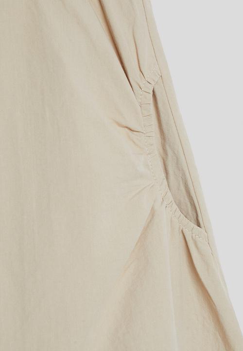 Pop Candy - Gathered square neckline dress - light khaki