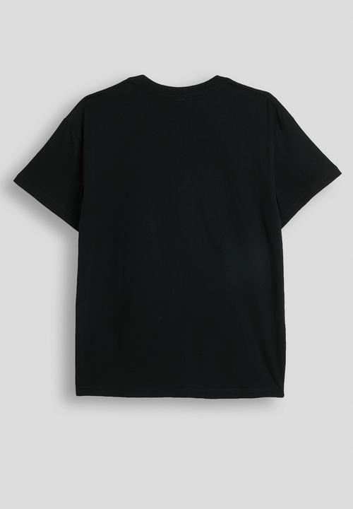 Pop Candy - Drinks graphic and sloga crew neck tee - black