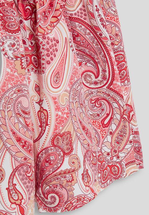 Pop Candy - Paisley print shirred bodice dress - pink
