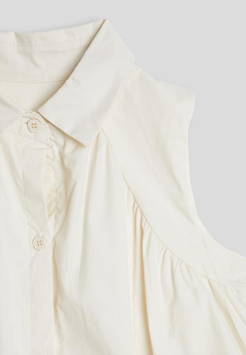 Pop Candy - Sleeveless bubble shirt - ivory