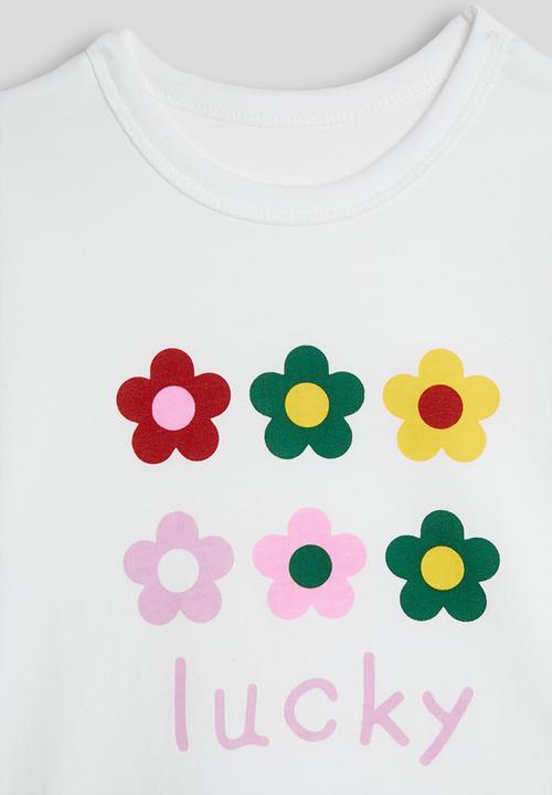 Pop Candy - Retro daisy tee - white