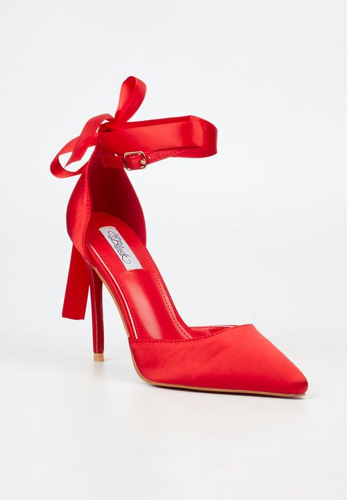 Miss Black - Lola 69 closed toe ankle strap - red