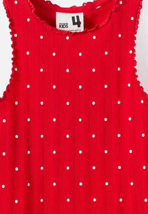 Cotton On - Eleanor Tank - Varsity Red/Vanilla Spot