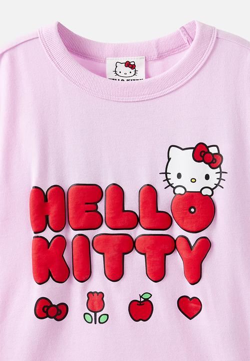 Cotton On - License Drop Shoulder Short Sleeve Tee - Lcn San Tea Party Pink/Hello Kitty Love