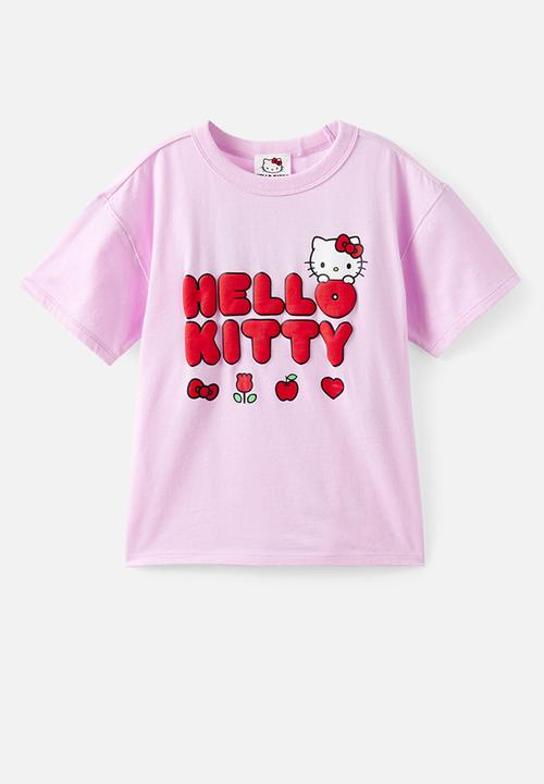 Cotton On - License Drop Shoulder Short Sleeve Tee - Lcn San Tea Party Pink/Hello Kitty Love