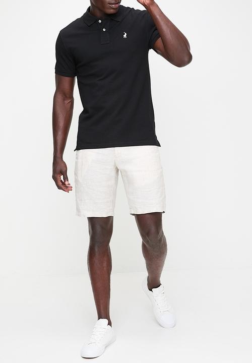 POLO - Mens stretch pique short sleeve golfer - black