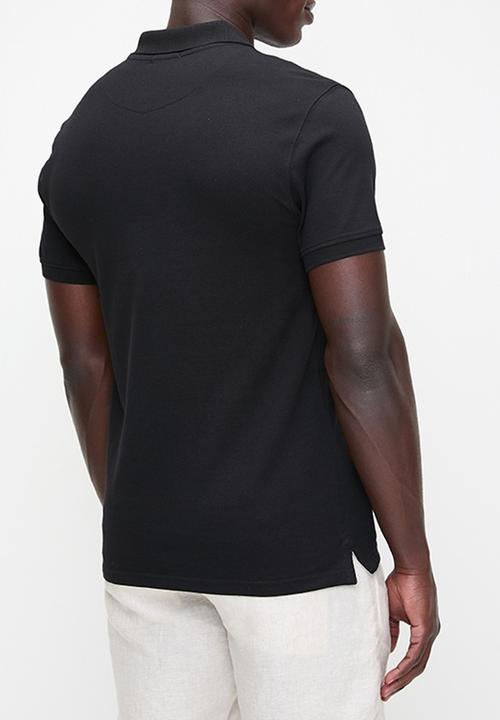 POLO - Mens stretch pique short sleeve golfer - black