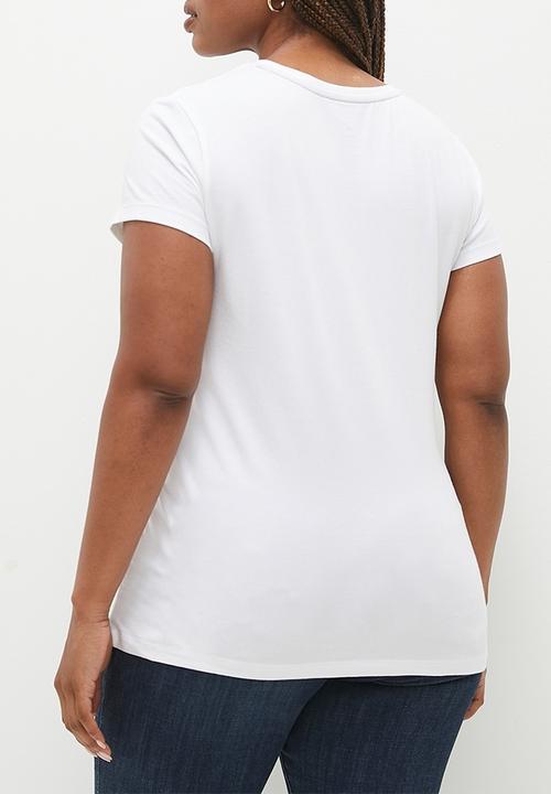 POLO - Plus allie pony stretch tee - white