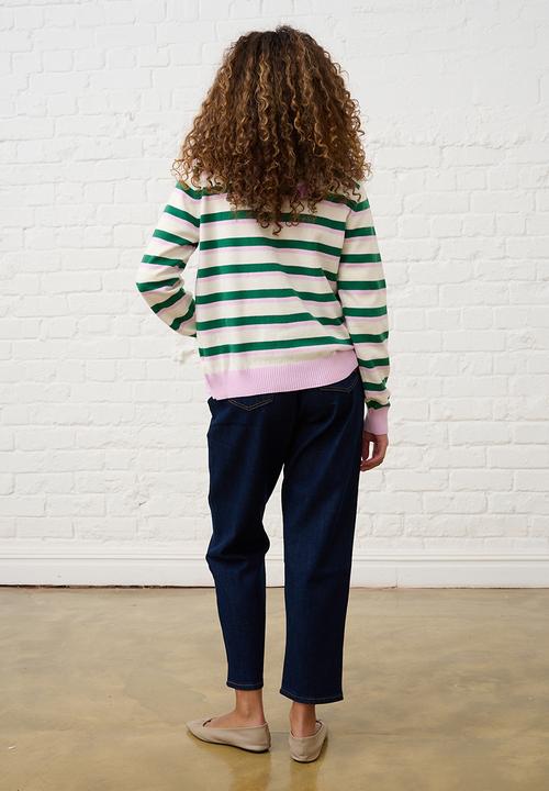 Me&B - Belted Mom Jeans - Dark Wash