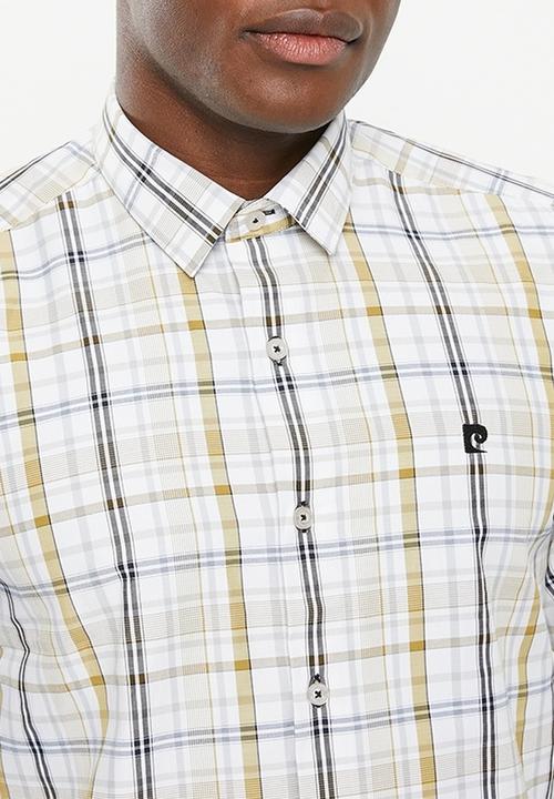 Pierre Cardin - Pc179 checked  formal shirt - white