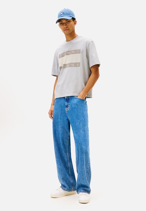 Tommy Hilfiger - Tjm 90S Distressed Flag Tee - Mid Grey Heather