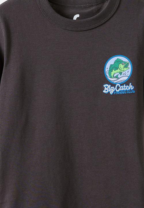 Cotton On - Jonny Short Sleeve Graphic Print Tee - Phantom/Big Catch