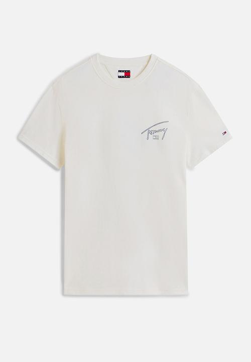 Tommy Hilfiger - Tjm Reg Sign Backprint Ss T Ext - Ecru