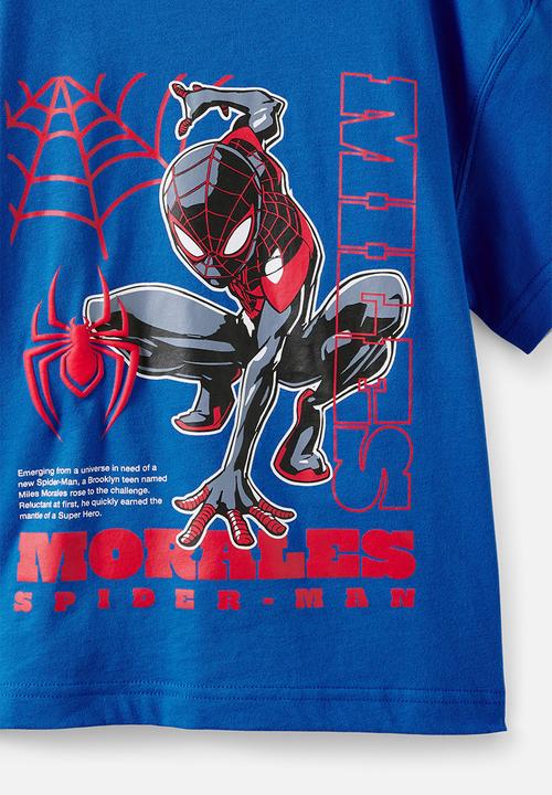 Cotton On - License Drop Shoulder Ss Tee - Lcn Mar Harbour Blue/Miles Morales Spiderman