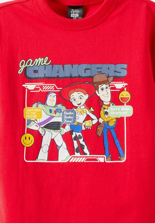 Cotton On - License Drop Shoulder Ss Tee - Lcn Dis Varsity Red/ Toy Story Game Changers