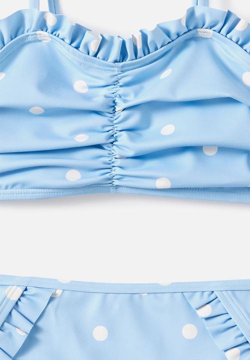 Cotton On - Claire Frill Bikini - Dawn Blue/Vanilla spot