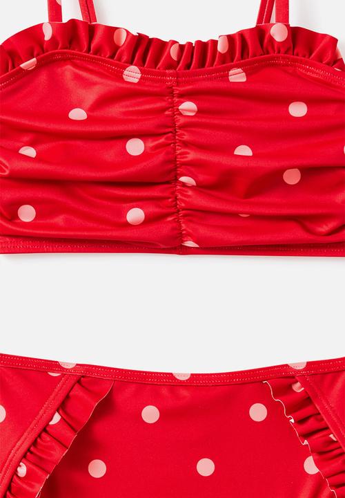 Cotton On - Claire Frill Bikini - Varsity red/marshmallow Spot