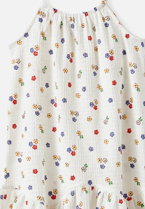 Cotton On - Hazel Scalloped Sleeveless Dress - Vanilla/Sweet Floral