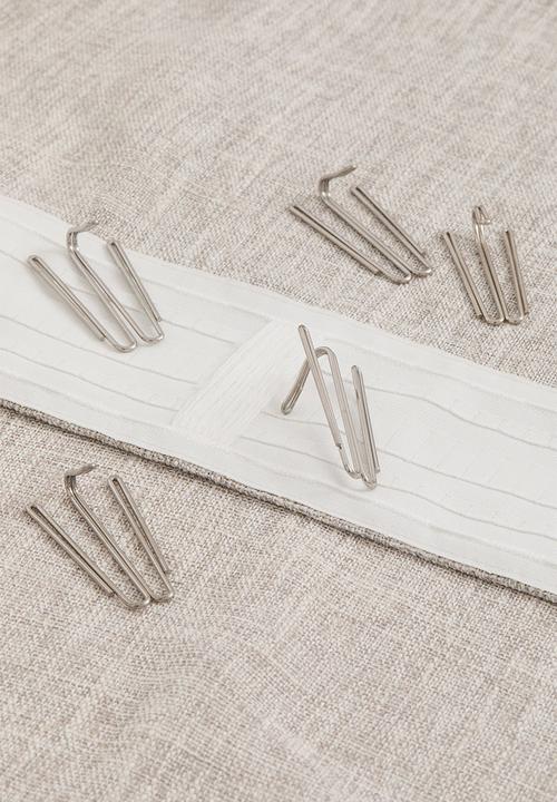 H&M - 2 Pack extra-long slub-weave curtains - dusty mole