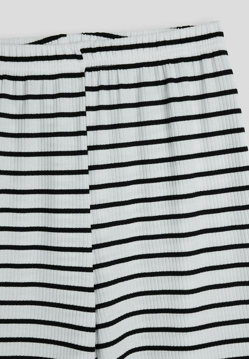 Pop Candy - Tie bow top and pants - black/white stripe