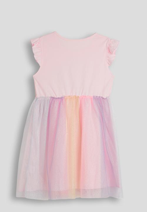 Pop Candy - Unicorn t-shirt dress with gradient tulle skirt - light pink/multi
