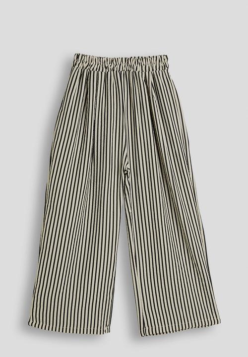 Pop Candy - Striped wide leg pants - dutch white