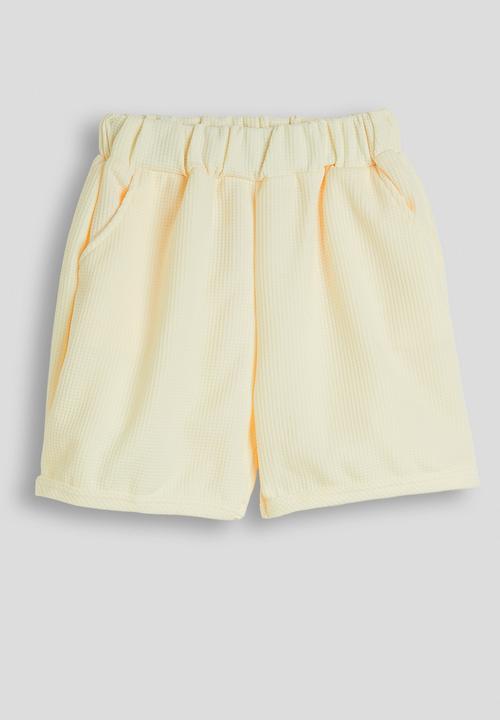Pop Candy - Waffle knit tee and shorts - light yellow